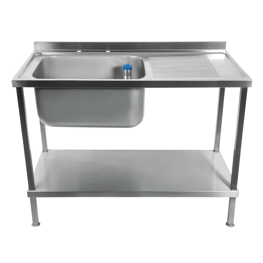 Vogue Fully Assembled Stainless Steel Sink Single Right Hand Drainer 1200mm