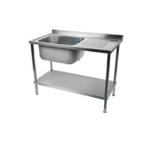 Vogue Fully Assembled Stainless Steel Sink Right Hand Drainer 1200mm