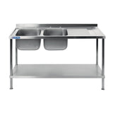 Vogue Fully Assembled Stainless Steel Sink Right Hand Drainer 1800mm