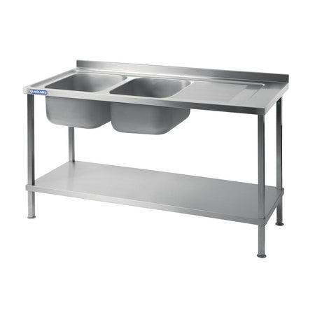 Vogue Fully Assembled Stainless Steel Sink Right Hand Drainer 1800mm
