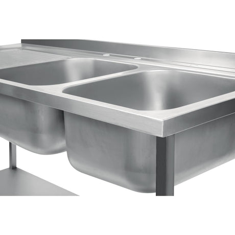Vogue Fully Assembled Stainless Steel Sink Left Hand Drainer 1800mm