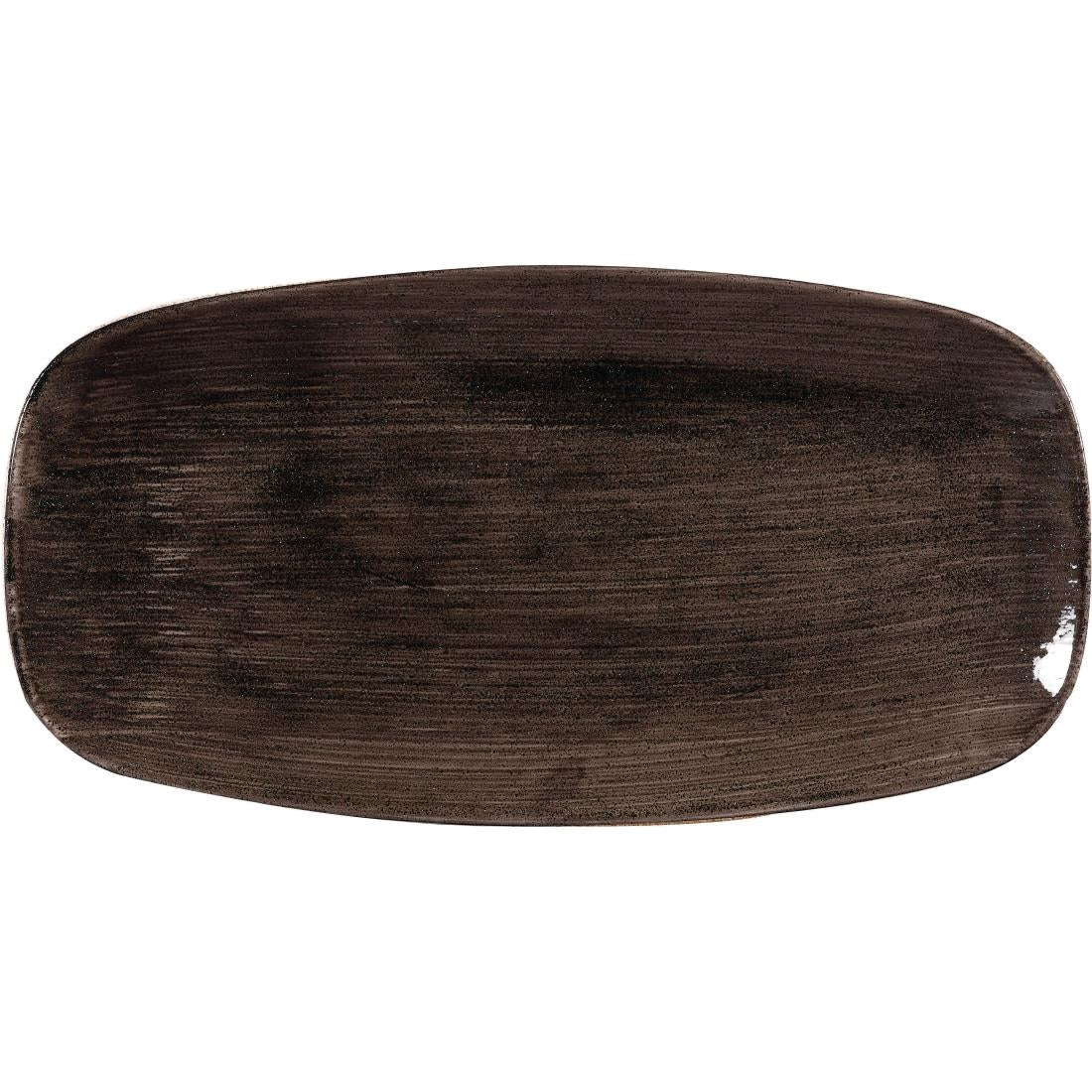 Churchill Stonecast Patina Rectangular Plates Black 298mm (12 Pack)
