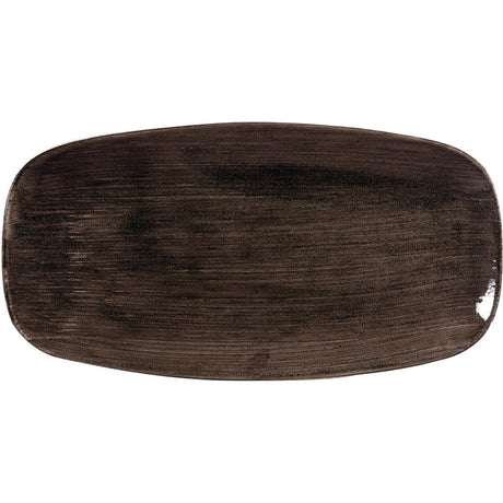 Churchill Stonecast Patina Rectangular Plates Black 298mm (12 Pack)