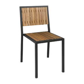 Bolero Steel & Acacia Side Chairs (4 Pack)