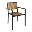 Bolero Steel & Acacia Armchairs (4 Pack)