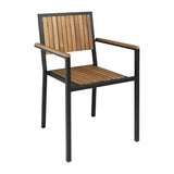Bolero Steel & Acacia Armchairs (4 Pack)