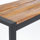 Bolero Acacia Wood and Steel Industrial Benches 1600mm (2 Pack)