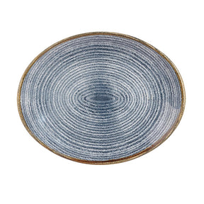 Churchill Studio Prints Homespun Oval Coupe Plates Slate Blue 317mm (12 Pack)