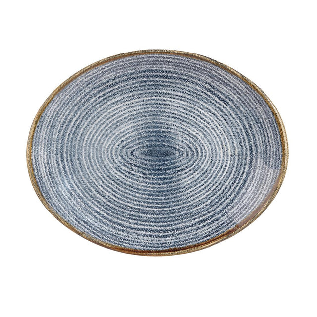 Churchill Studio Prints Homespun Oval Coupe Plates Slate Blue 317mm (12 Pack)
