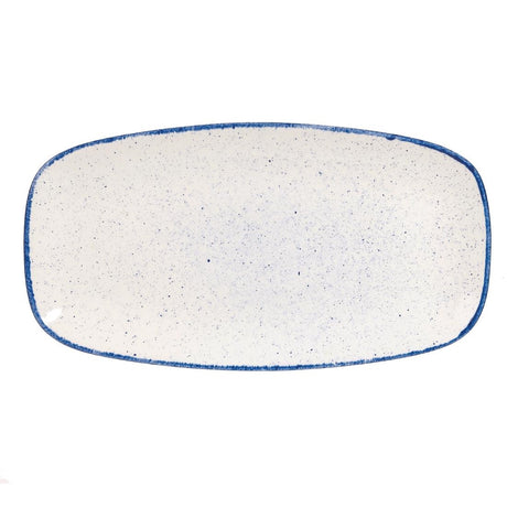 Churchill Stonecast Hints Oblong Plates Indigo Blue 355mm (6 Pack)