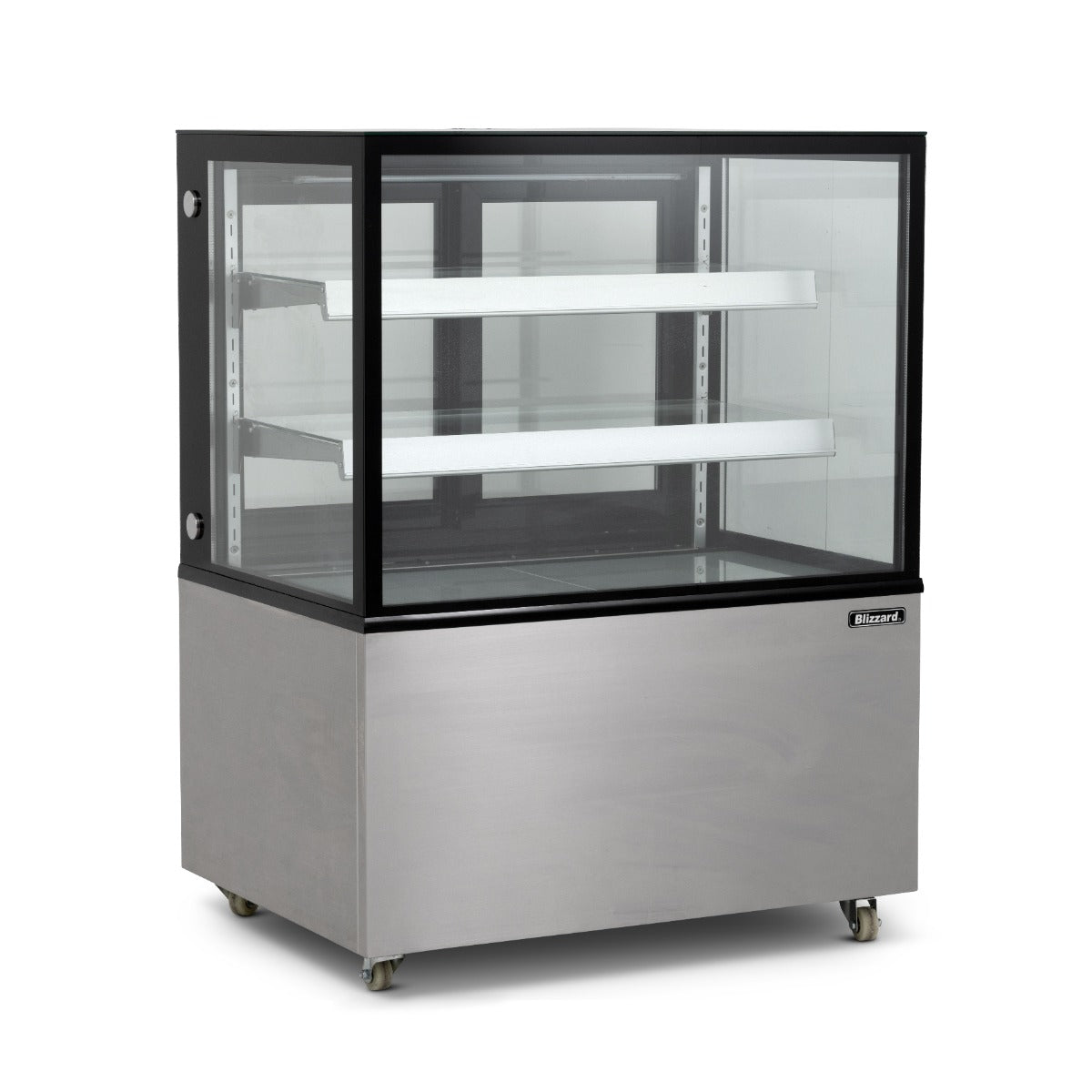92cm Double Tier Heated Flat Glass Display Unit
