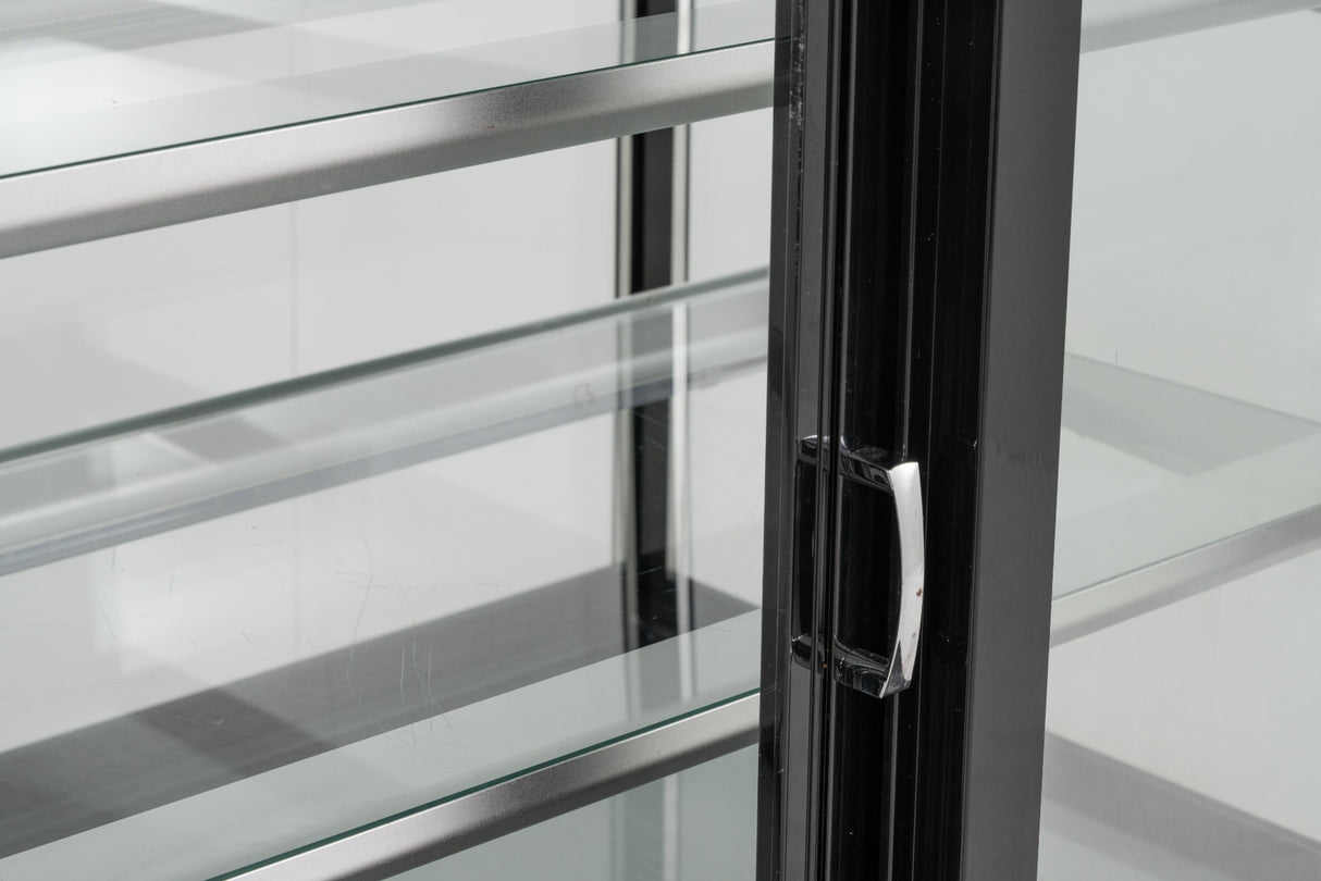 Flat Glass Triple Tier Refrigerated Serve Over Corner Counter