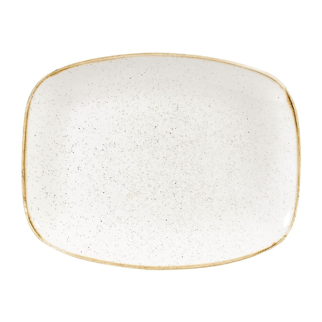 Churchill Stonecast Rectangular Plates Barley White 245 x 355mm (6 Pack)