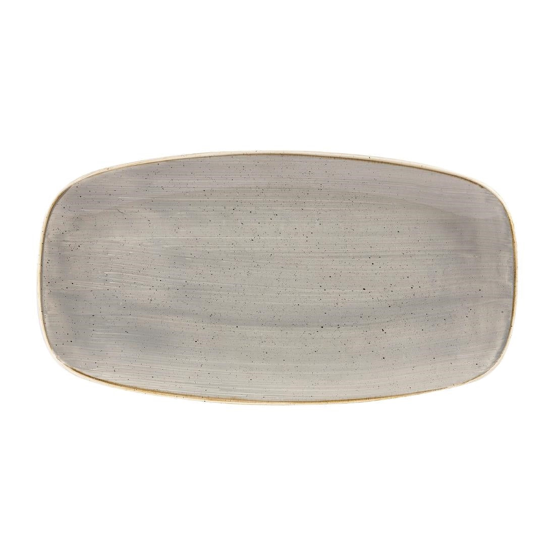 Churchill Stonecast Rectangular Plates Peppercorn Grey 153 x 298mm (12 Pack)
