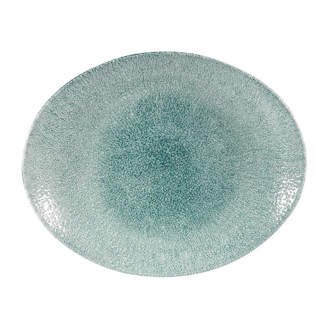 Churchill Studio Prints Raku Oval Coupe Plates Jade Green 270mm (12 Pack)