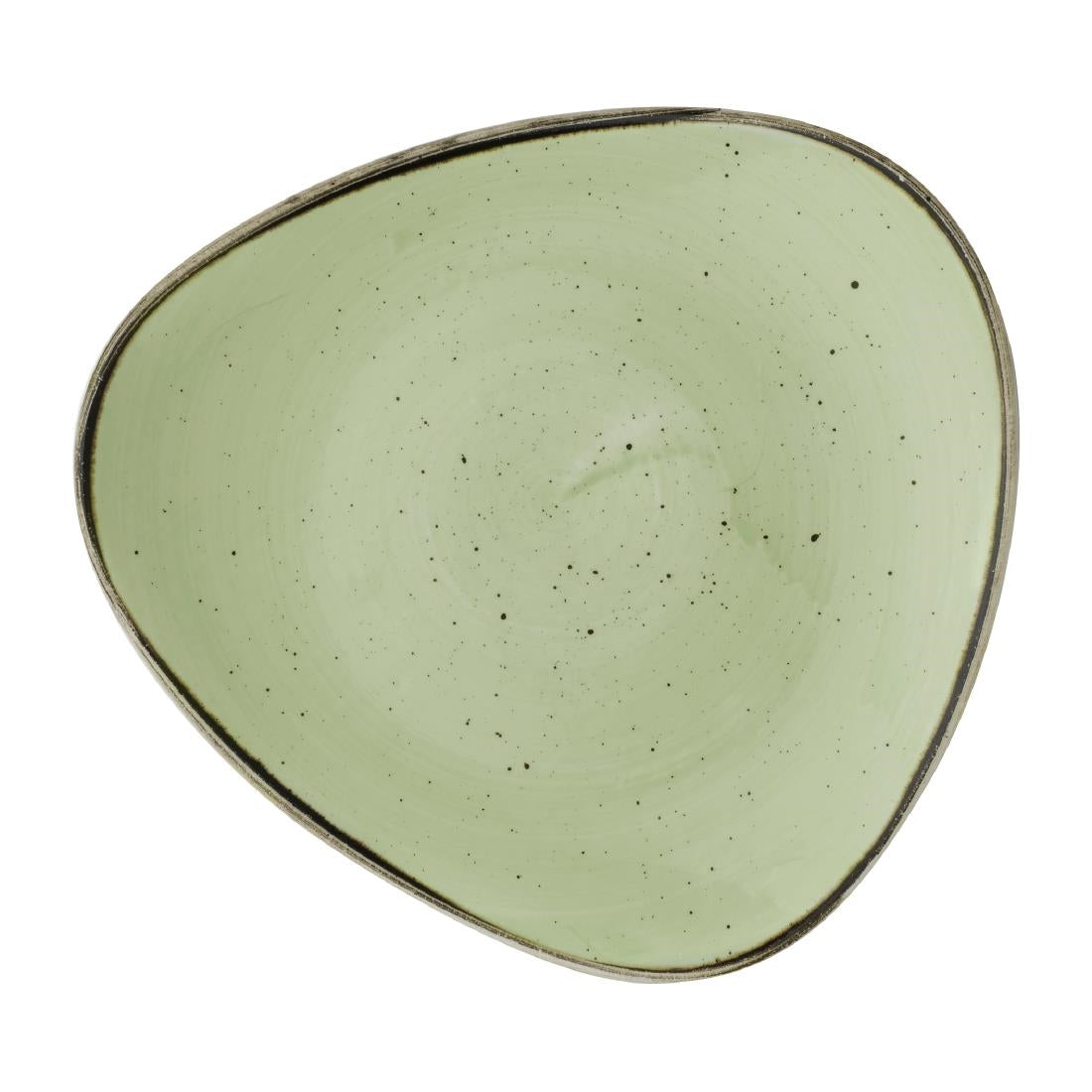 Churchill Stonecast Sage Green Triangle Plates 265mm (12 Pack)