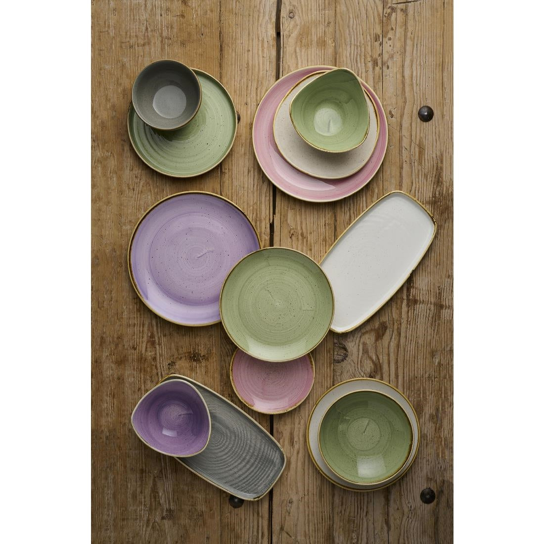 Churchill Stonecast Sage Green Triangle Bowls 235mm (12 Pack)