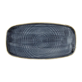 Churchill Stonecast Blueberry Chefs' Walled Oblong Plates 350mm (6 Pack)