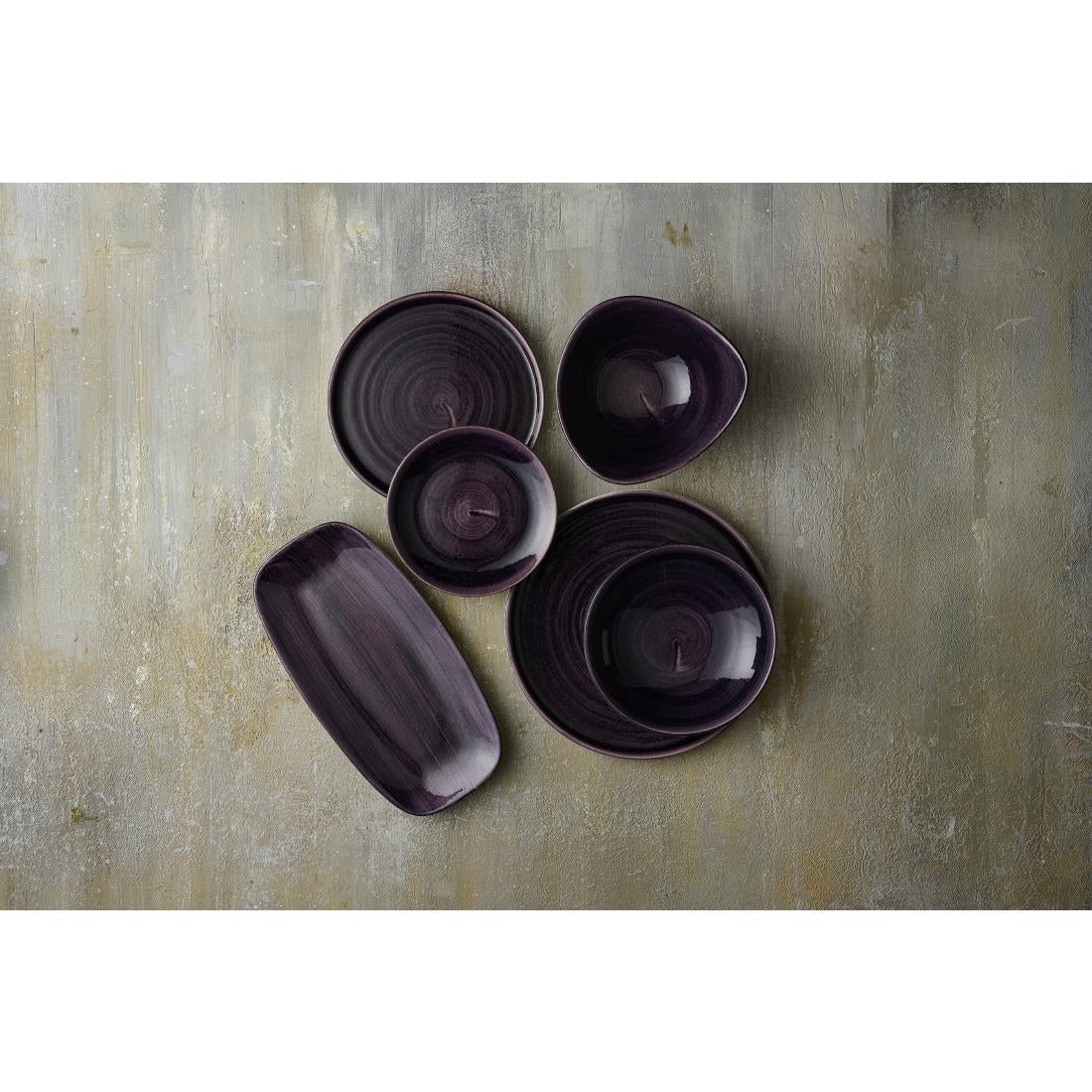 Churchill Stonecast Patina Deep Purple Triangle Bowls 235mm (12 Pack)