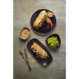 Churchill Stonecast Patina Deep Purple Chefs' Oblong Plates 298mm (12 Pack)
