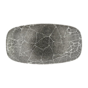 Churchill Studio Prints Kintsugi Quartz Black Chefs' Oblong Plates No. 4 355 x 189mm (6 Pack)