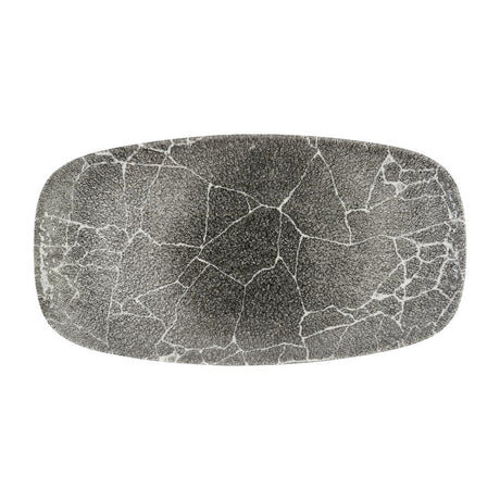 Churchill Studio Prints Kintsugi Quartz Black Chefs' Oblong Plates No. 4 355 x 189mm (6 Pack)