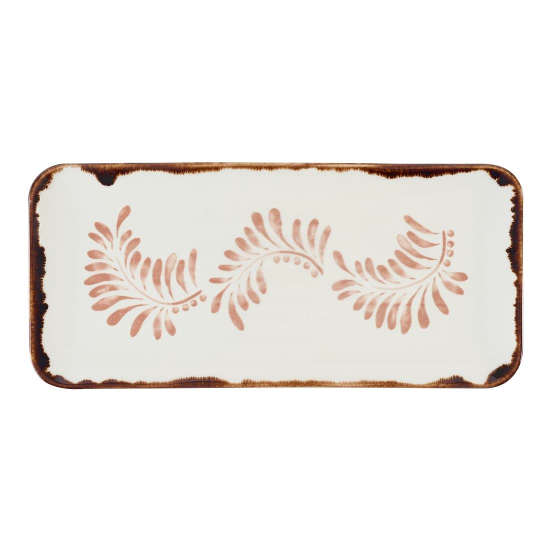 Dudson Harvest Mediterranean Terracotta Rectangular Plate 346 x 156mm (6 Pack)