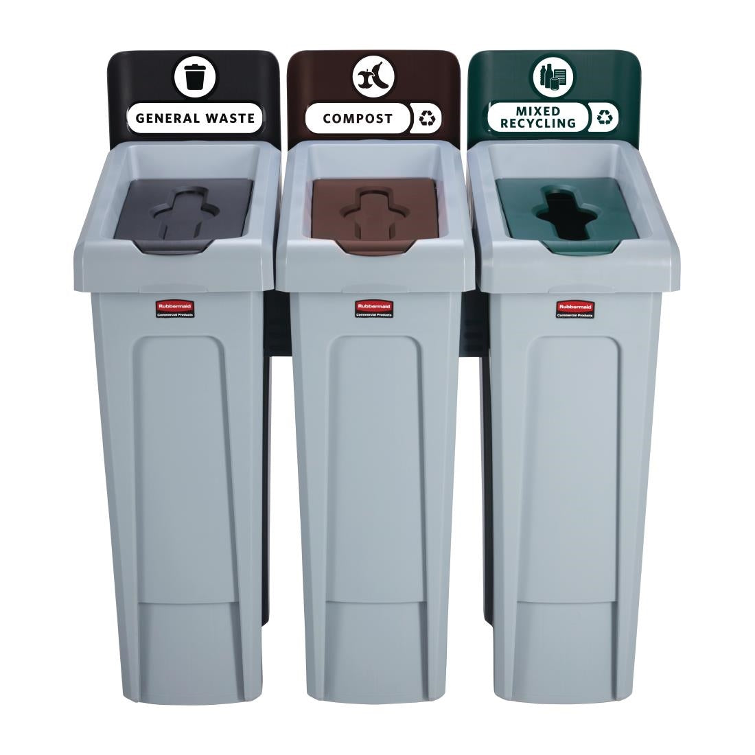 Rubbermaid Slim Jim Three Stream Recycling Station 3x 87Ltr
