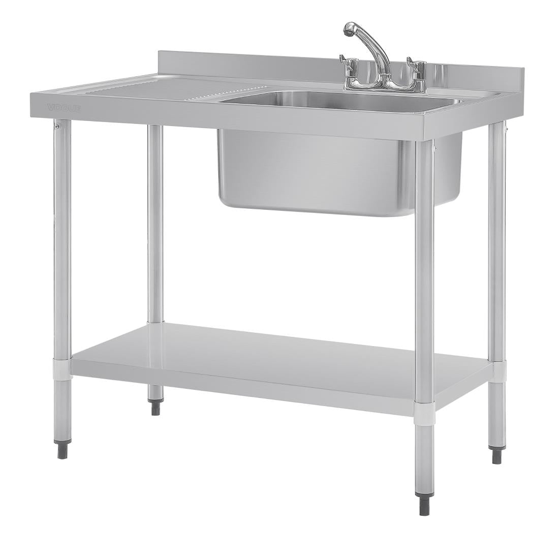 Vogue Single Sink Left Hand Drainer 1000mm