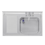 Vogue Single Sink Left Hand Drainer 1000mm