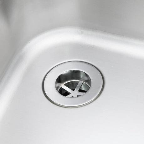 Vogue Double Bowl Sink L/H Drainer Stainless Steel - 1800x600mm 70 3/4x23 5/8"