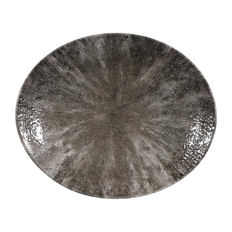 Churchill Stone Quartz Black Orbit Oval Coupe Plates 270mm (12 Pack)