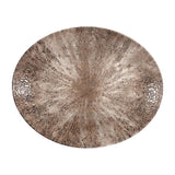 Churchill Stone Zircon Brown Orbit Oval Coupe Plates 317mm (12 Pack)
