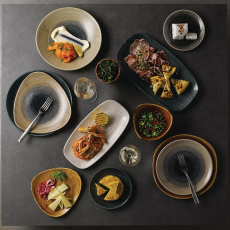 Churchill Stonecast Patina Oblong Chef Plates Rustic Teal 298 x 153mm (12 Pack)
