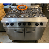Falcon 6 Burner Range Oven Cooker LPG with wheel - Refurbished