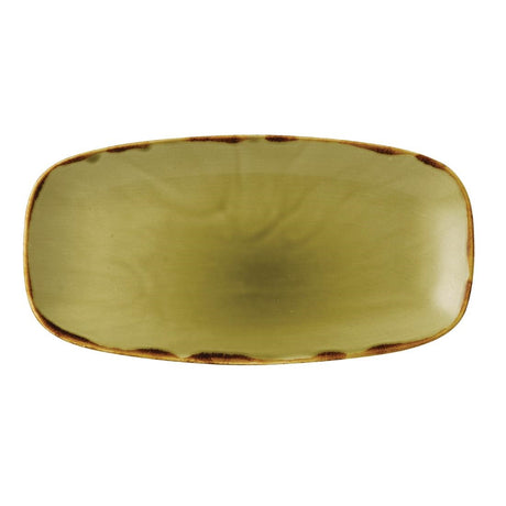 Dudson Harvest Oblong Chefs Plates Green 298 x 153mm (12 Pack)