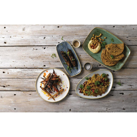 Churchill Stonecast No. 2 Oblong Chefs Plates 269 x 127mm Blueberry (12 Pack)
