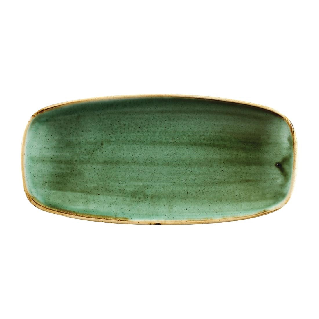 Churchill Stonecast No. 4 Oblong Chefs Plates Samphire Green 269 x 127mm (12 Pack)
