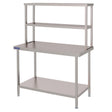 Vogue Stainless Steel Wall Work Table Welded with Double Gantry 1500mm