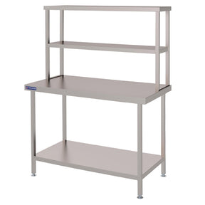 Vogue Stainless Steel Wall Work Table Welded with Double Gantry 1500mm