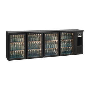 Gamko E3 Bottle Cooler with 4 Hinged Glass Doors Black 728Ltr