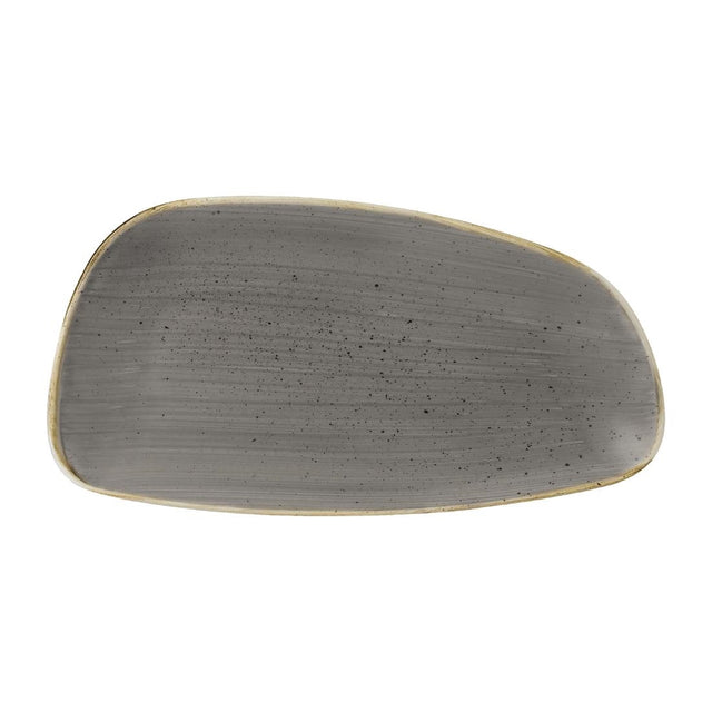 Churchill Stonecast Oval Plates Grey 300x146mm (12 Pack)