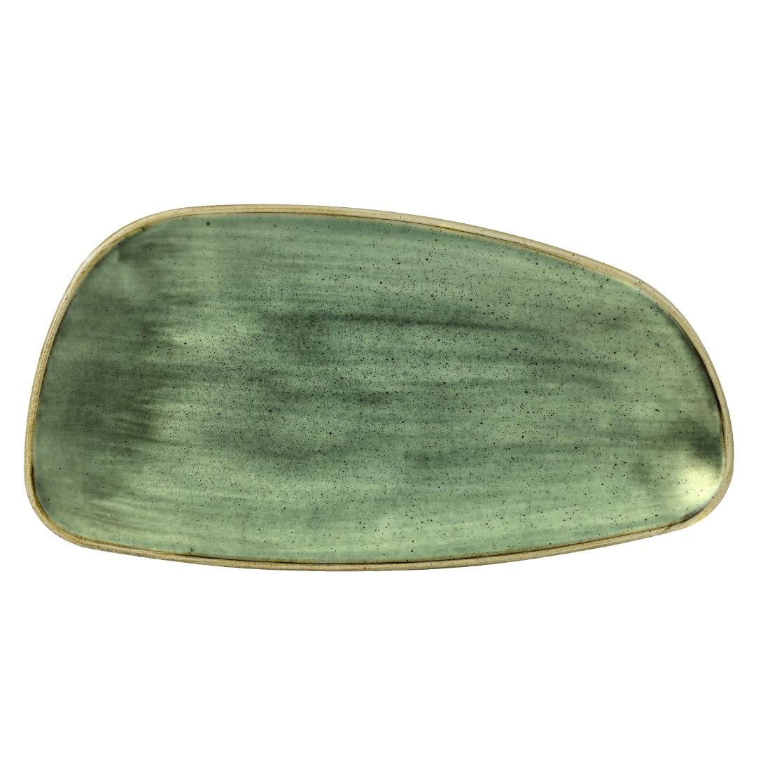 Churchill Stonecast Samphire Green Oval Chefs Plates 300mm (12 Pack)