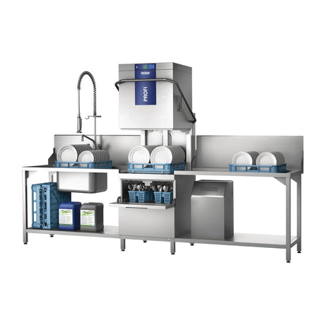 Hobart Profi Dual Level Pass Through Dishwasher TLWW-10A with Water Softener