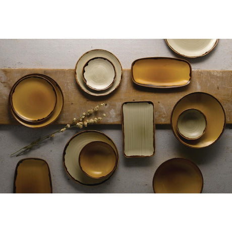 Dudson Harvest Chefs' Oblong Plates Mustard 298x153mm (12 Pack)