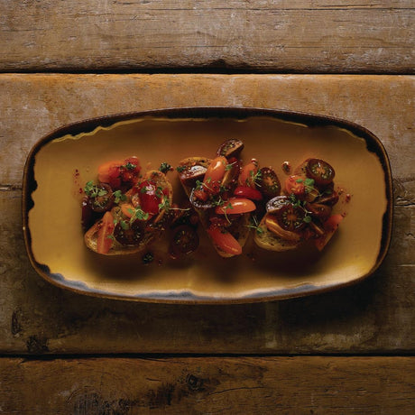 Dudson Harvest Chefs' Oblong Plates Mustard 298x153mm (12 Pack)