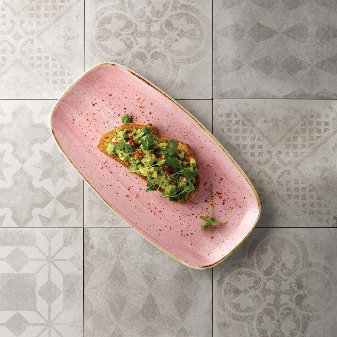 Churchill Stonecast Oblong Plates No. 3 Petal Pink 298x153mm (12 Pack)