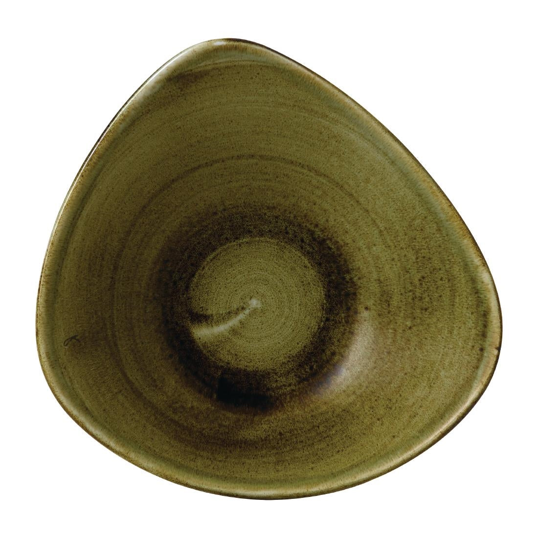 Stonecast Plume Olive Triangle Bowls 21oz (12 Pack)