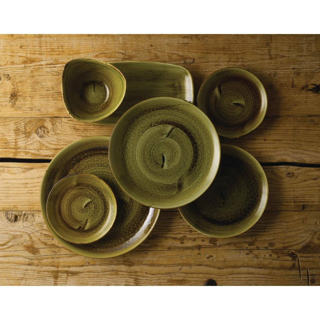 Stonecast Plume Olive Chefs' Oblong Plates No. 3 11 3/4 x 6 " (12 Pack)