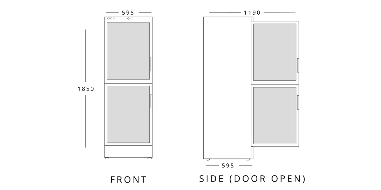 Double Glass Door Refrigerator 377 L